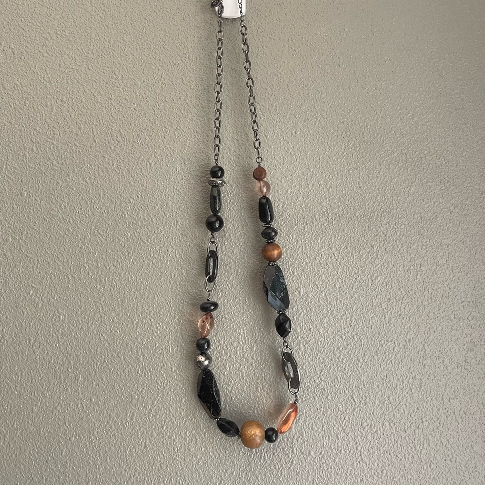 Elegant Black and Silver Beaded Necklace